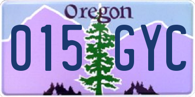 OR license plate 015GYC