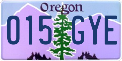 OR license plate 015GYE