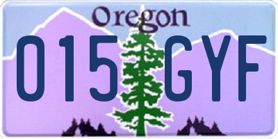 OR license plate 015GYF