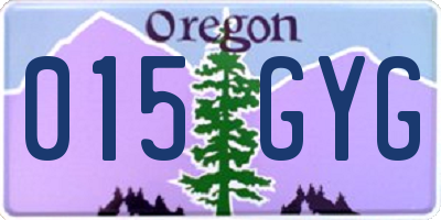OR license plate 015GYG