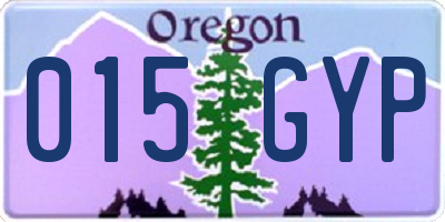 OR license plate 015GYP