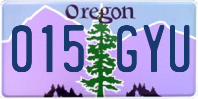 OR license plate 015GYU