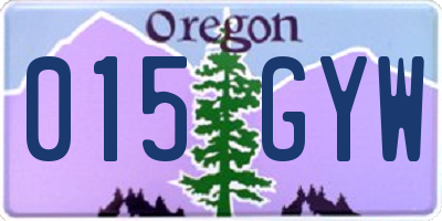 OR license plate 015GYW