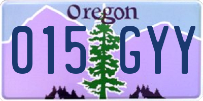 OR license plate 015GYY