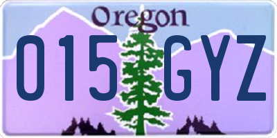 OR license plate 015GYZ