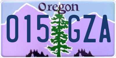 OR license plate 015GZA