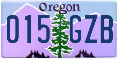 OR license plate 015GZB