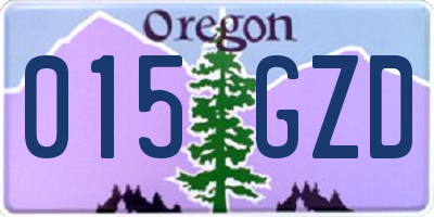 OR license plate 015GZD