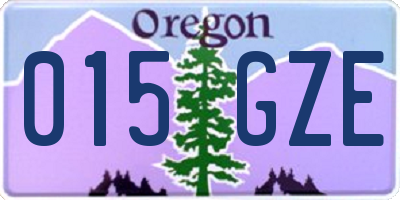 OR license plate 015GZE