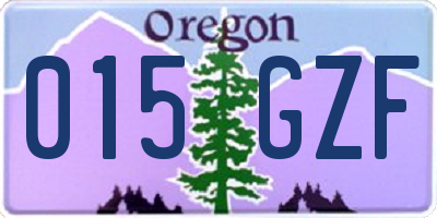 OR license plate 015GZF