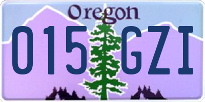 OR license plate 015GZI