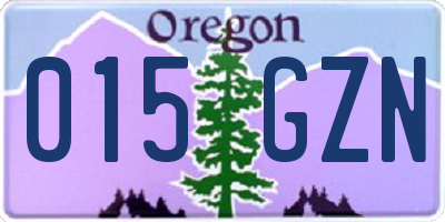 OR license plate 015GZN