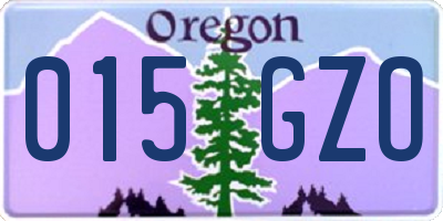 OR license plate 015GZO
