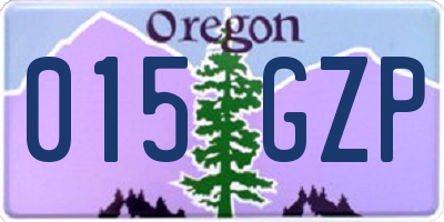 OR license plate 015GZP