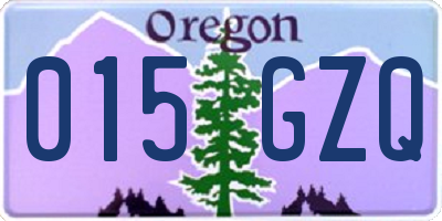 OR license plate 015GZQ