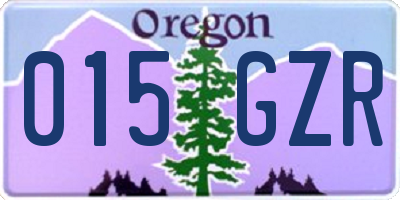 OR license plate 015GZR