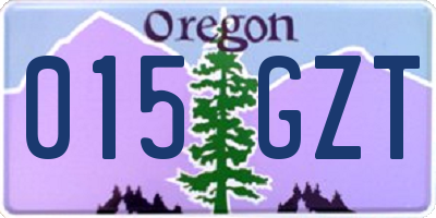 OR license plate 015GZT