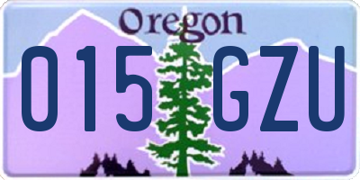 OR license plate 015GZU