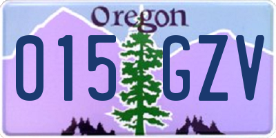 OR license plate 015GZV