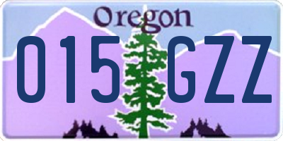 OR license plate 015GZZ