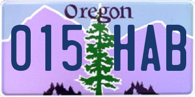 OR license plate 015HAB