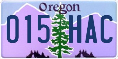 OR license plate 015HAC