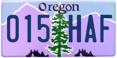OR license plate 015HAF