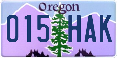 OR license plate 015HAK