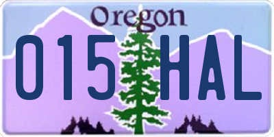 OR license plate 015HAL