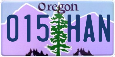 OR license plate 015HAN