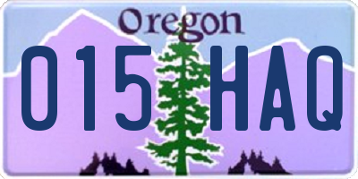 OR license plate 015HAQ