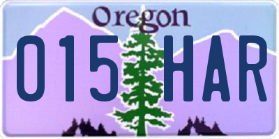 OR license plate 015HAR