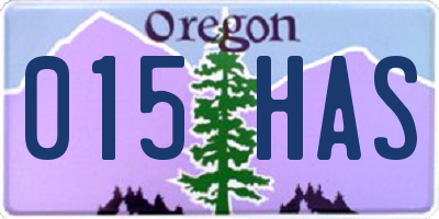 OR license plate 015HAS