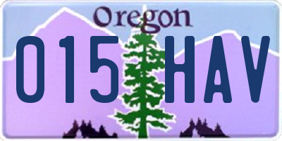 OR license plate 015HAV