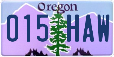 OR license plate 015HAW