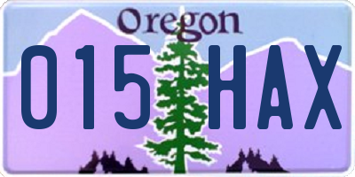 OR license plate 015HAX