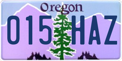 OR license plate 015HAZ