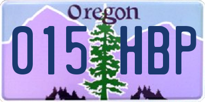 OR license plate 015HBP