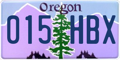 OR license plate 015HBX