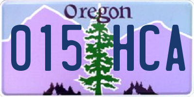 OR license plate 015HCA
