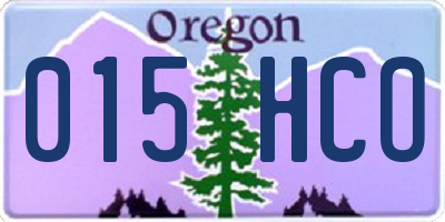 OR license plate 015HCO