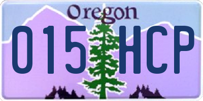 OR license plate 015HCP