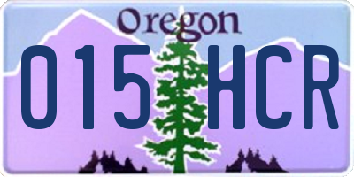 OR license plate 015HCR