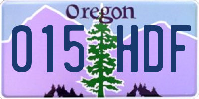 OR license plate 015HDF