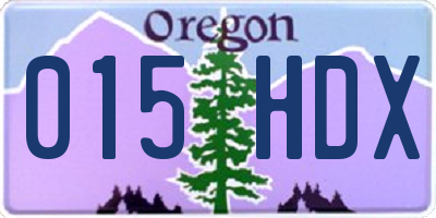 OR license plate 015HDX