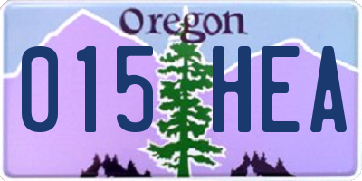 OR license plate 015HEA