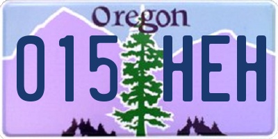 OR license plate 015HEH