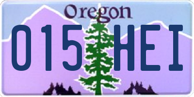 OR license plate 015HEI