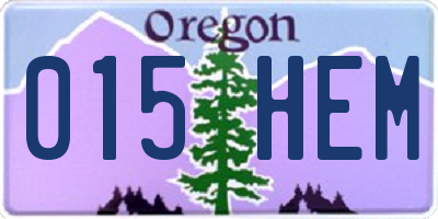 OR license plate 015HEM