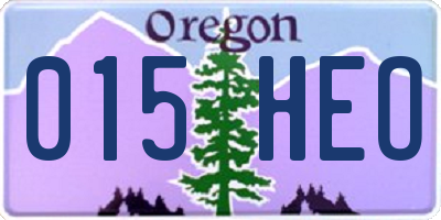 OR license plate 015HEO